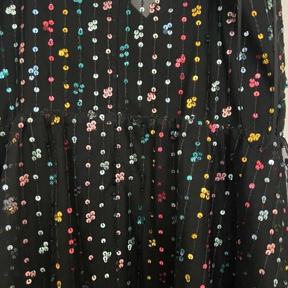 Dress the Population Solange A Line Mini Dress - Black Multicolored Sequin - Picture 5 of 6